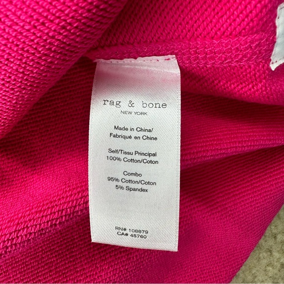 Rag & Bone - Bright Rose Script Logo Cropped Pullover Sweater - Picture 8 of 9